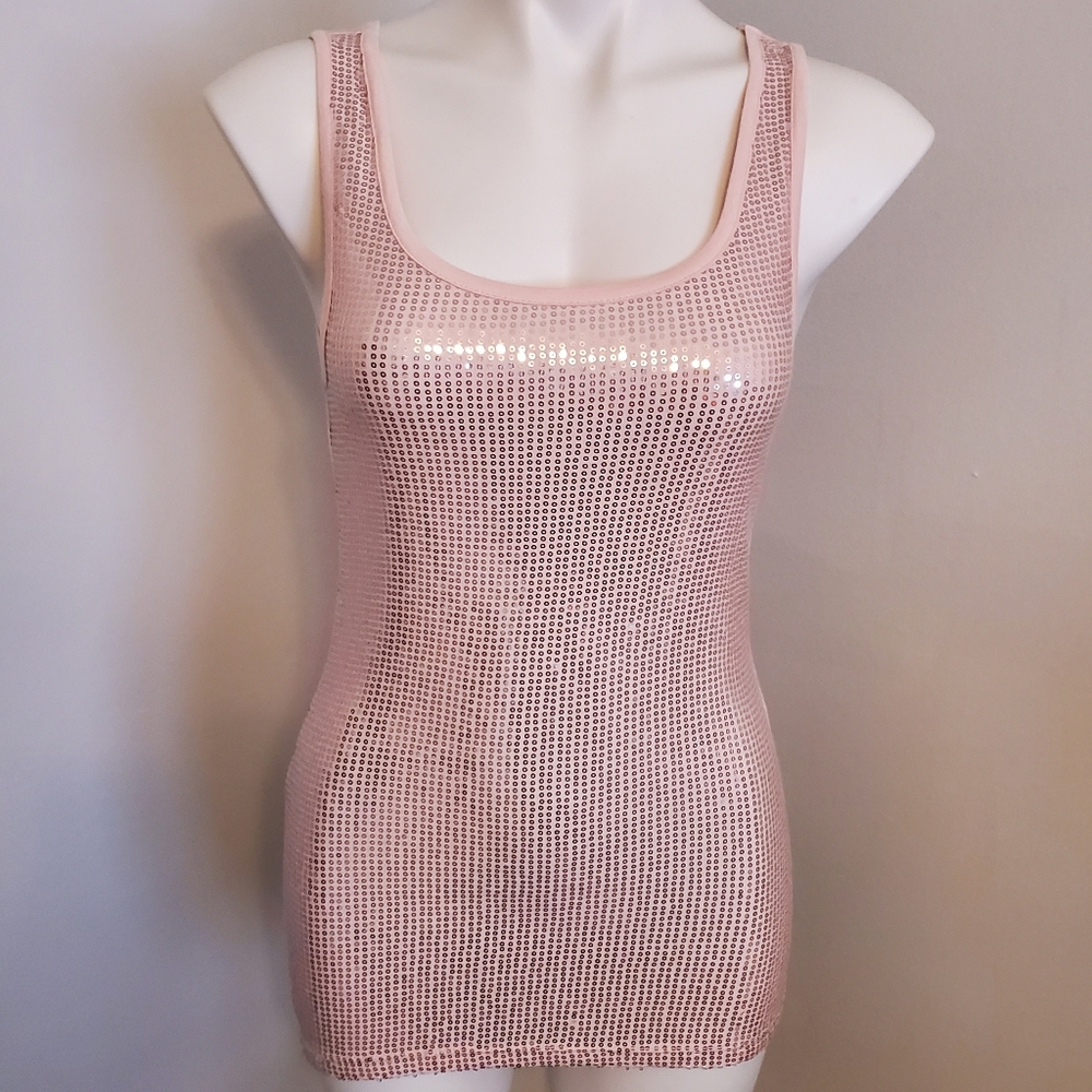 Studio Y  Blush Sequin Tank NWOT Size Small